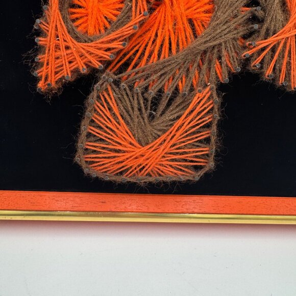 Vintage owl string Art picture nail wall decor decoration on wood black velvet - Picture 4 of 11